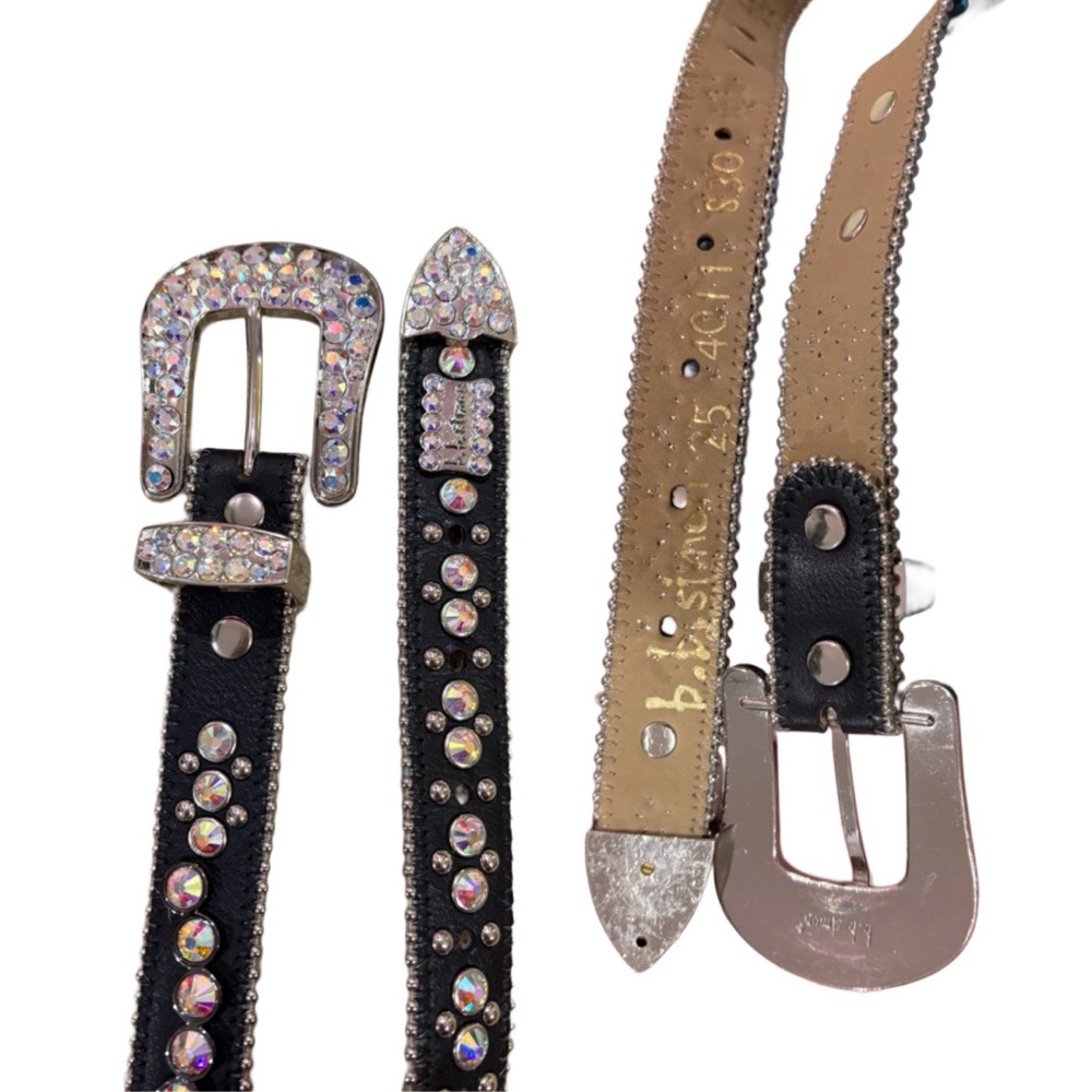 AUTHENTIC Custom B.B. Simon Swarovski crystal belt size 25 waist